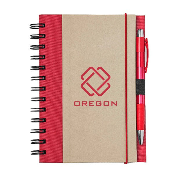 Recycled Color Spine Notebook  Imprinted with Logo (Q152235)