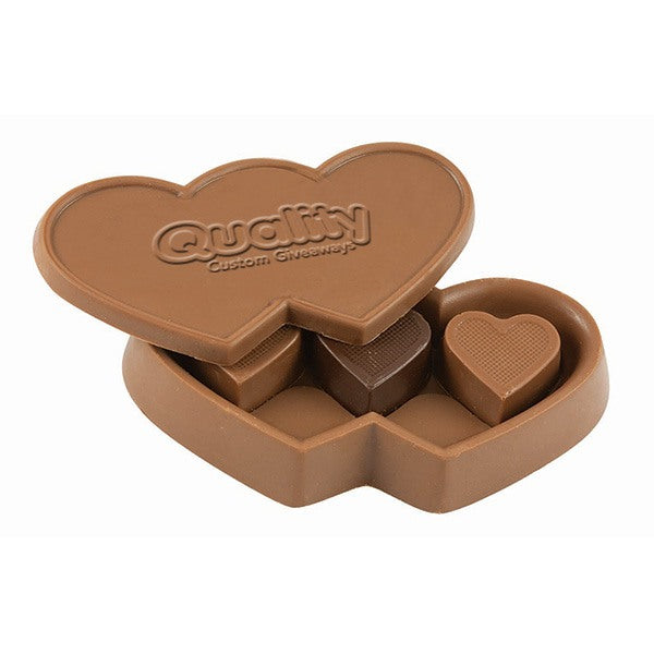 Double Heart Box With 3 Solid Heart Truffles (Q153611)