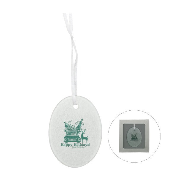 Hammered Glass Ornaments  Imprinted with Logo (Q153911)