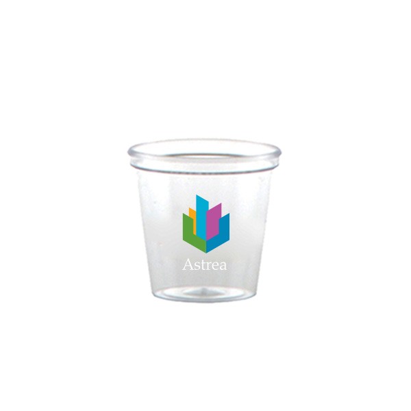 1 Oz. Clear Hard Plastic Shot Cup  Imprinted with Logo (Q162211)