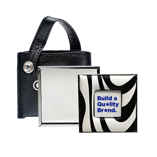 2 in 1 Stylish Zebra Print Picture Frame & Cosmetic Mirrors  Imprinted with Logo (Q171511)