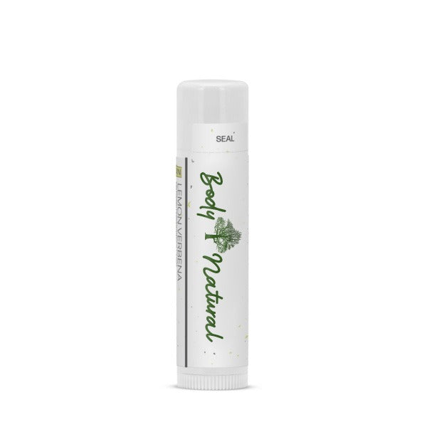 Lemon Verbena Natural Lip Balm In White Tube  Imprinted with Logo (Q172522)
