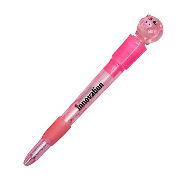 Ballpoint Light Up Pig Pen  Imprinted with Logo (Q177622)