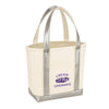 Metallic Accent Heavy Cotton Canvas Boat Tote Bags (Q182711)