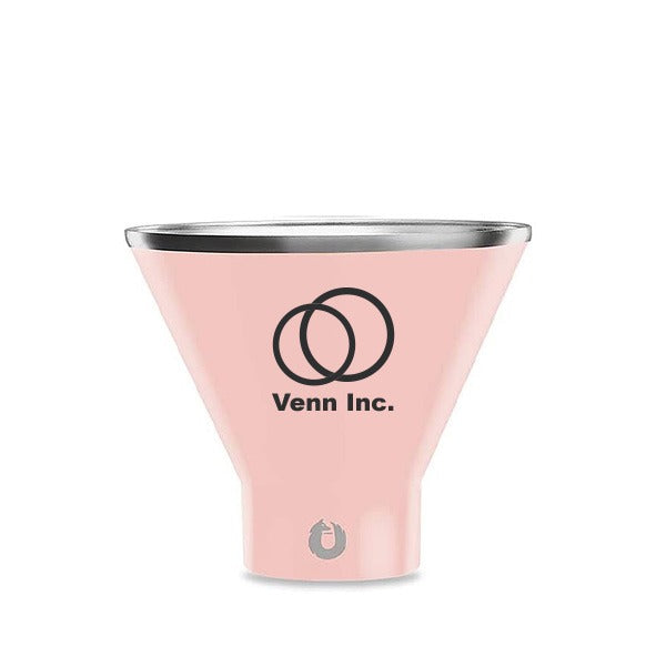8 Oz. Snowfox Steel Martini Tumbler - Soft Pink  Imprinted with Logo (Q189522)