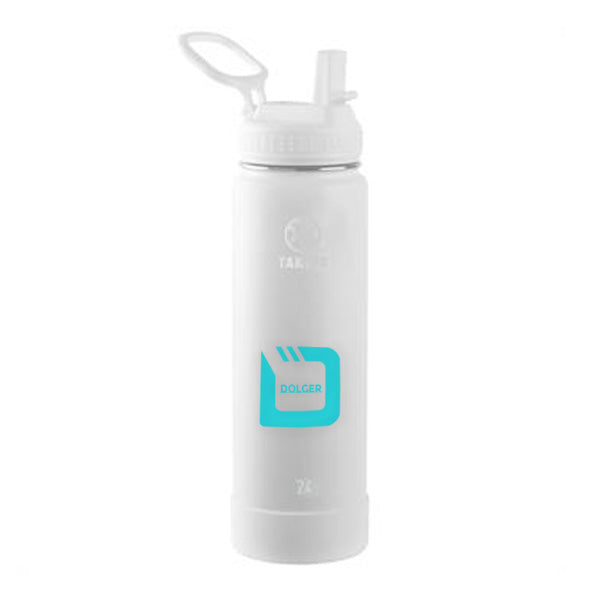 24 Oz. Takeya Actives Straw Lid Bottle - Arctic  Imprinted with Logo (Q191622)