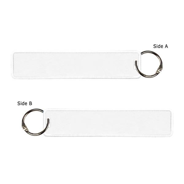 1.25" x 5.75" 2 Sided Dye Sub Bag Tag With KeyRing (Q196111)