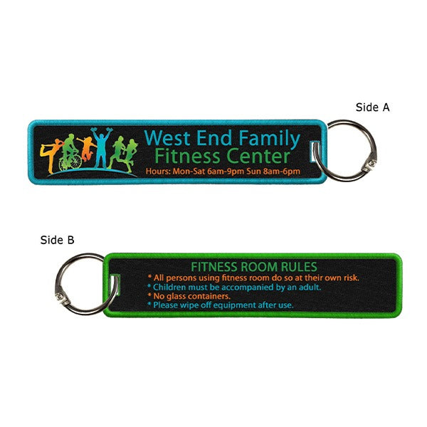 1.25" x 5.75" 2 Sided Dye Sub Bag Tag With KeyRing (Q196111)