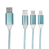Calumet 4ft  3in1 LED Flowing Charging Cables (Q197422)
