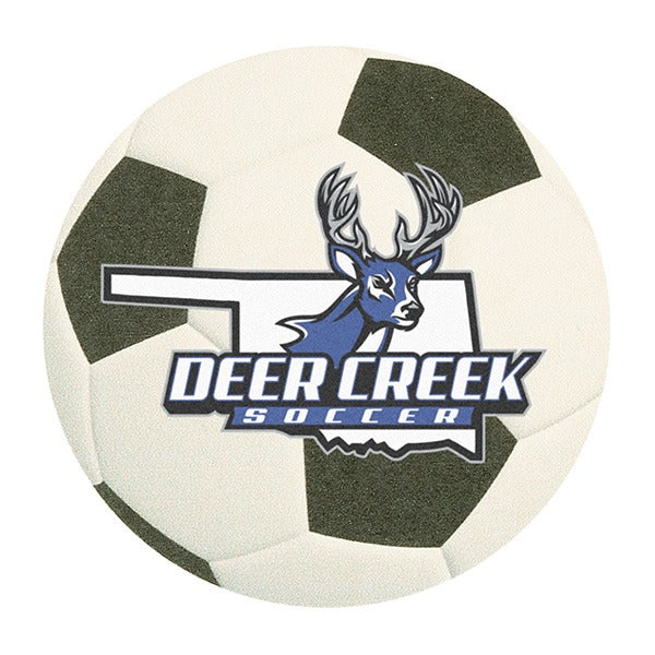 60 Point Soccer Ball Coaster  Imprinted with Logo (Q198422)