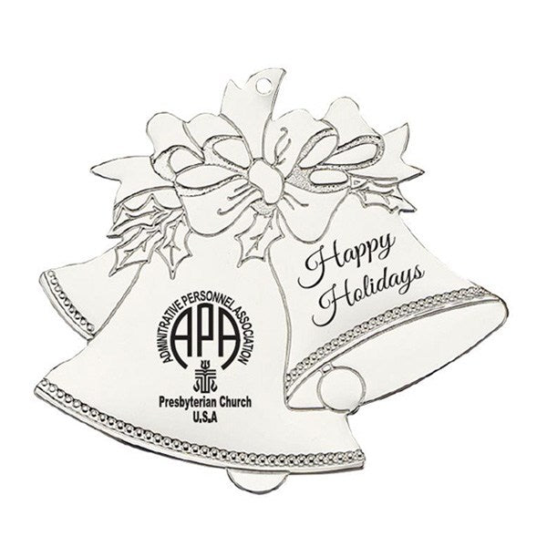Silver Bell Ornament  Imprinted with Logo (Q200211)