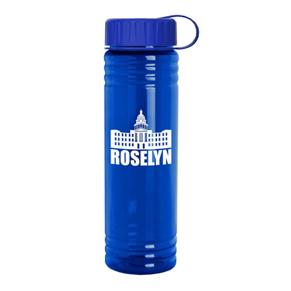 24 Oz. Slim Fit UpCycle RPET Bottle - Tethered Lid  Imprinted with Logo (Q202722)