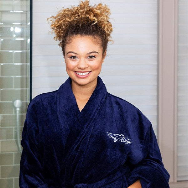 Terry Velour Shawl Collar Robe  Imprinted with Logo (Q214211)