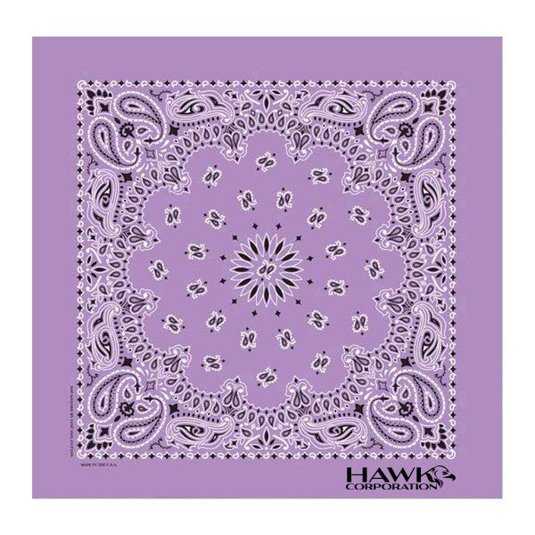 22 In Traditional USA Paisleys Bandana - Lavender  Imprinted with Logo (Q216522)