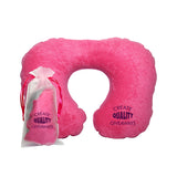 Terry Cotton Inflatable Travel Pillows  Imprinted with Logo (Q217511)
