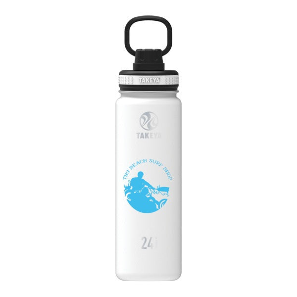 24 Oz. Takeya Water Bottle - White  Imprinted with Logo (Q221622)