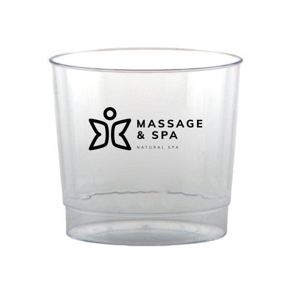 9 Oz. Clear Fluted Plastic Cup  Imprinted with Logo (Q232211)