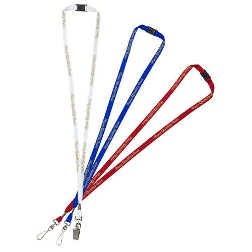 Personalized 3/8" Silkscreen Lanyard and Badge Holder Attachment with Bulldog Clip (Q233245) -  - 1