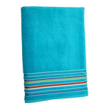 40 x 70 24 Lbs. Velour Siesta Stripe Hemmed Towel (Q236211)