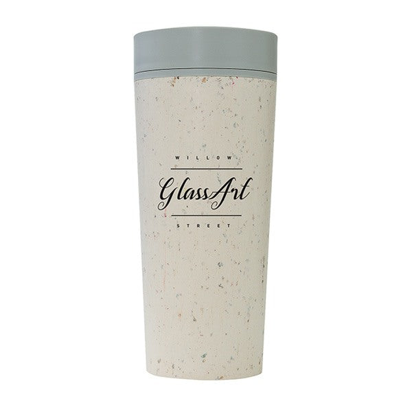 16 Oz. Circular Cup Travel Mug - Dusk Grey  Imprinted with Logo (Q237522)