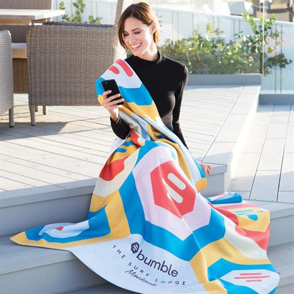 Oversize Heather Gray Sweatshirt Blanket  Imprinted with Logo (Q243211)