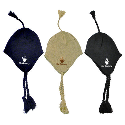 Promotional Knit Hat With Ear Flaps And Tassel (Q25245) -  - 1