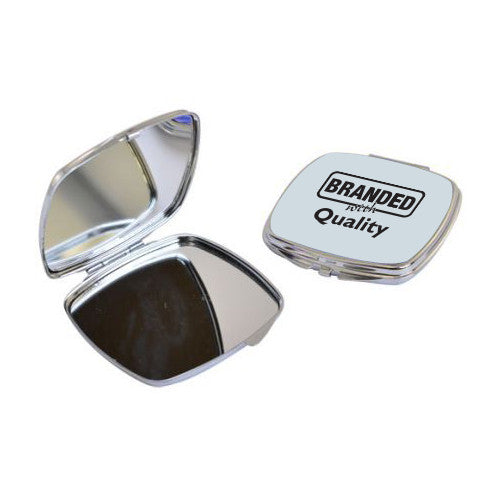 Full Color Square Metal Compact Mirrors (Q252511)