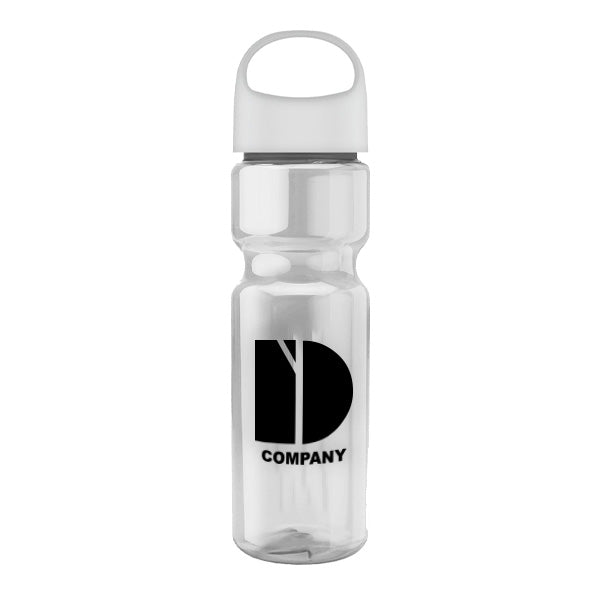 28 Oz. Champion Transparent Bottle - Oval Crest Lid  Imprinted with Logo (Q253722)