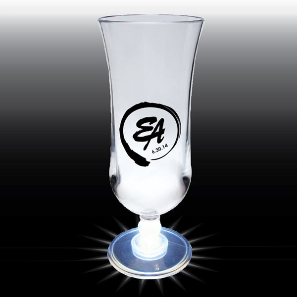 15 Oz. Lighted Plastic Stemmed Hurricane Glass  Imprinted with Logo (Q257211)