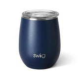 14 Oz. Swig Matte Stemless Wine Cup - Matte Navy (Q260522)