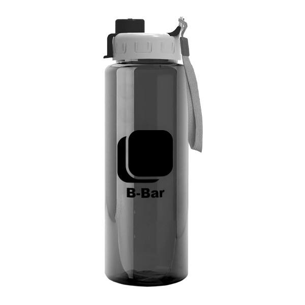 32 Oz. Guzzler Transparent Bottle - Quick Snap Lid  Imprinted with Logo (Q263722)