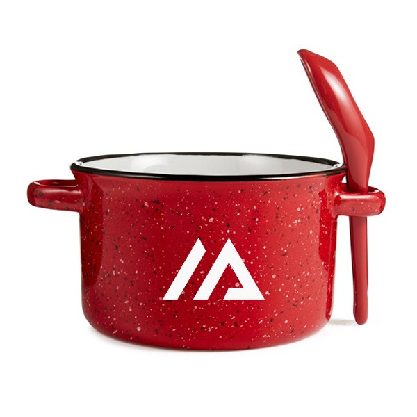 20 Oz. Campfire Soup Bowl With Spoon  Imprinted with Logo (Q268622)