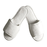 Open Toe Terry Slippers With Velcro Closure (Q268811)