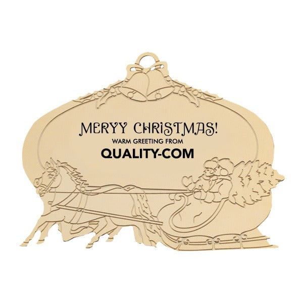 Gold Sleigh Ornaments  Imprinted with Logo (Q270911)