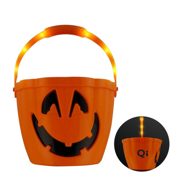 Pumpkin Light Handle Halloween Buckets  Imprinted with Logo (Q274711)