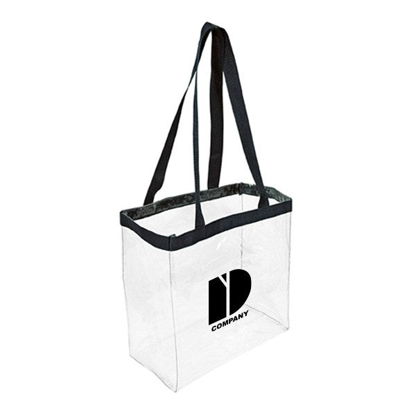 The 12 x 12 x 6 Inch Clear Open Tote Bag  Imprinted with Logo (Q276422)