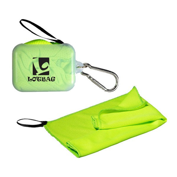 Cooling Towel In Carabiner Case  Imprinted with Logo (Q278111)