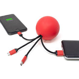 SqueezieCords Smiley Charging Cables Red (Q289911)