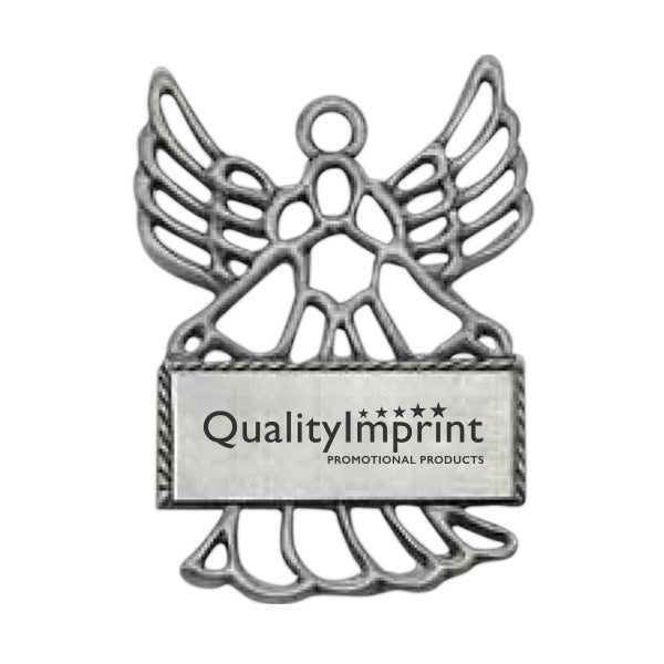Pewter Finish Angel Ornament  Imprinted with Logo (Q290211)