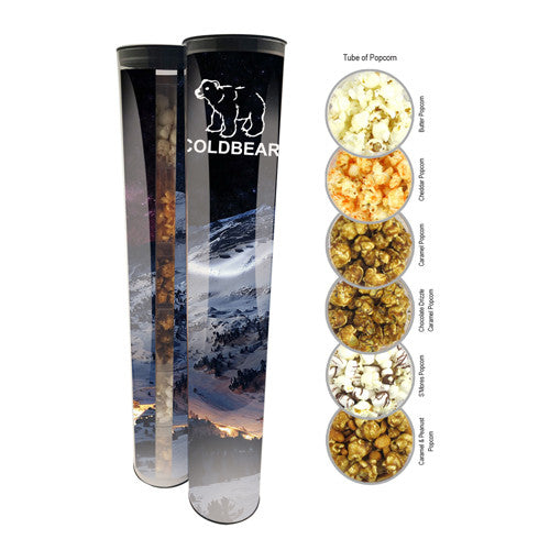 Popcorn in Plastic Tube  Imprinted with Logo (Q291411)