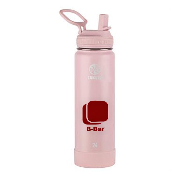 24 Oz. Takeya Actives Straw Lid Bottle - Blush  Imprinted with Logo (Q291622)