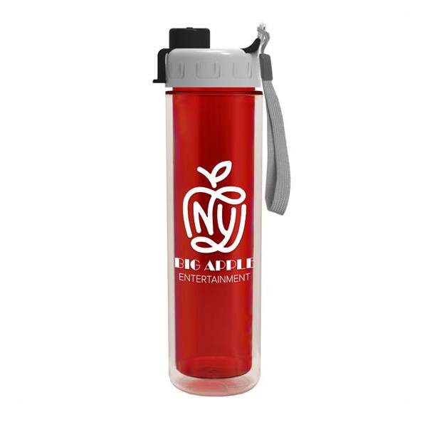 16 Oz. Chiller Insulated Bottle - Quick Snap Lid  Imprinted with Logo (Q292722)