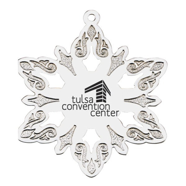 Silver Snowflake Ornament  Imprinted with Logo (Q300211)