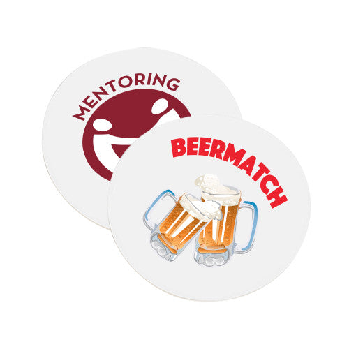 Circle White Paperboard Coasters  Imprinted with Logo (Q300411)