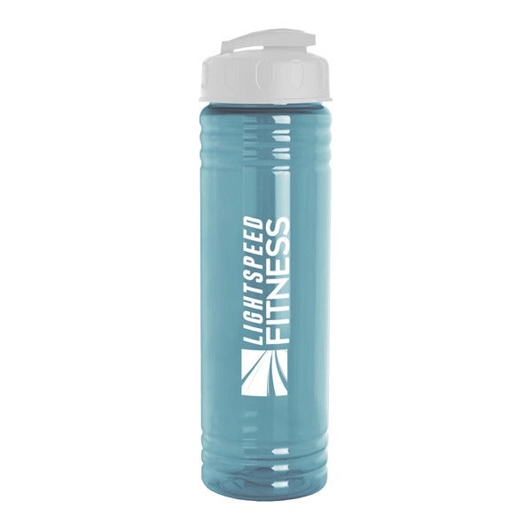 24 Oz. Slim Fit UpCycle RPET Bottle - Flip Lid  Imprinted with Logo (Q302722)