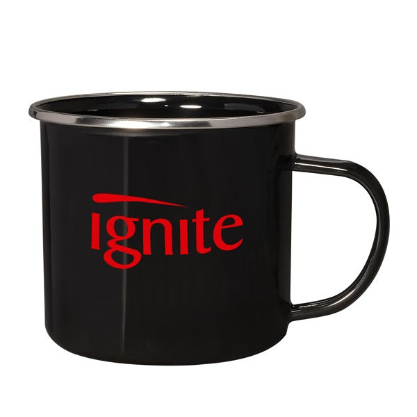 16.9 Oz. Iron & Stainless Steel Log Cabin Mugs  Imprinted with Logo (Q303911)