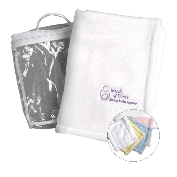 30 x 40 Ultra Soft Micro Fleece Baby Blanket  Imprinted with Logo (Q306211)