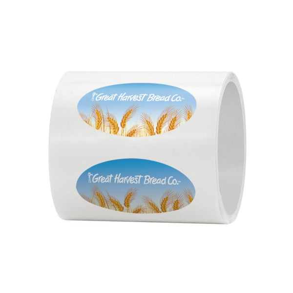 4" x 2" Oval Roll Sticker Labels (Q313522)