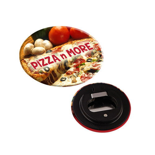 Magnetic Metal Bottle Opener Buttons  Imprinted with Logo (Q319411)