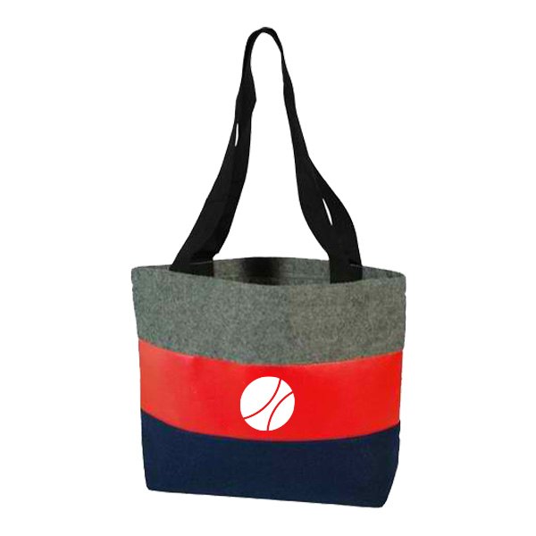 Tri-Stripe Velvet Open Tote Bag  Imprinted with Logo (Q326422)